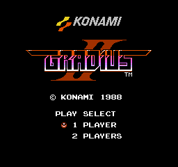 Gradius II title screen for Famicom